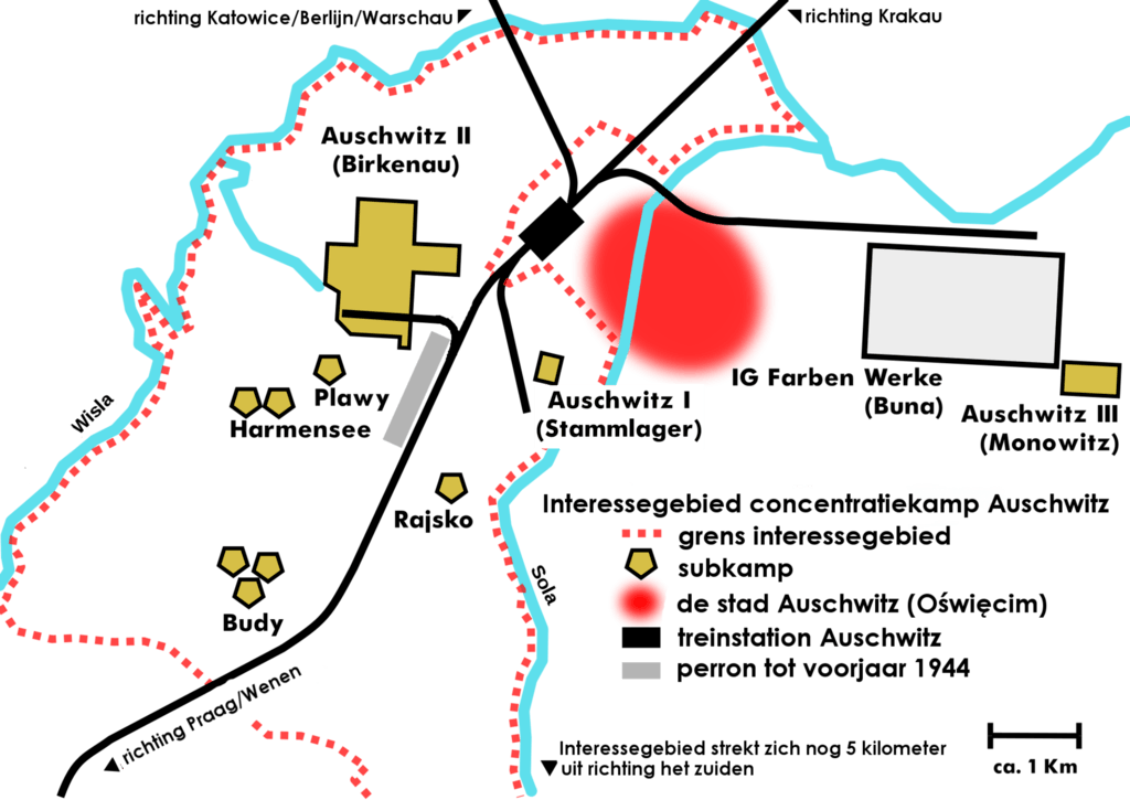 auschwitz-birkenau een plattegrond @ wikipedia
