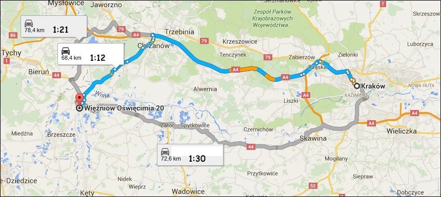 Van Krakau naar Auschwitz een route
